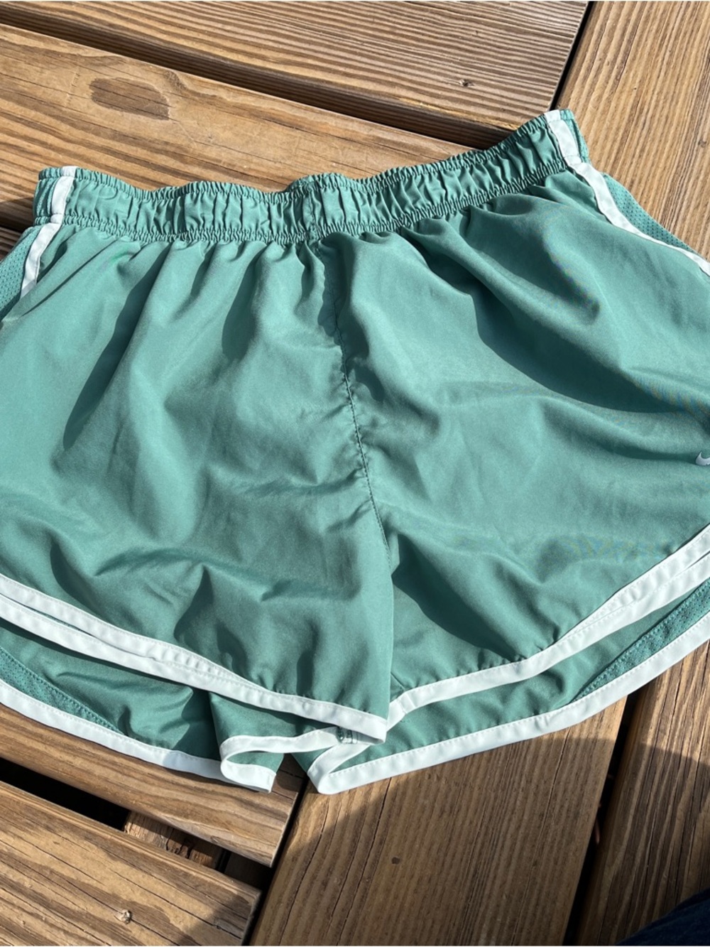 Nike Women's Teal Athletic Shorts with White Trim